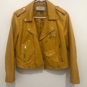 Yellow mustard leather jacket
